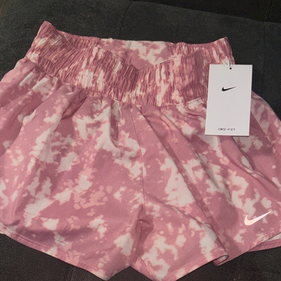Nike Pants - Nike Pink and White Tie-Dye training Shorts